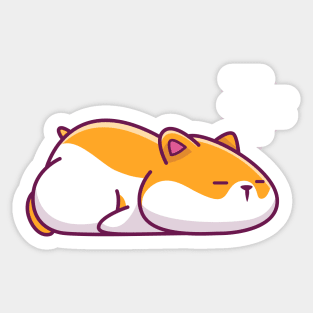 Cute Hamster Sleeping Cartoon Sticker